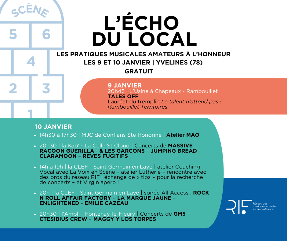 L'Echo du Local #1, concerts et ateliers dédiés à la pratique musicale dans les Yvelines.